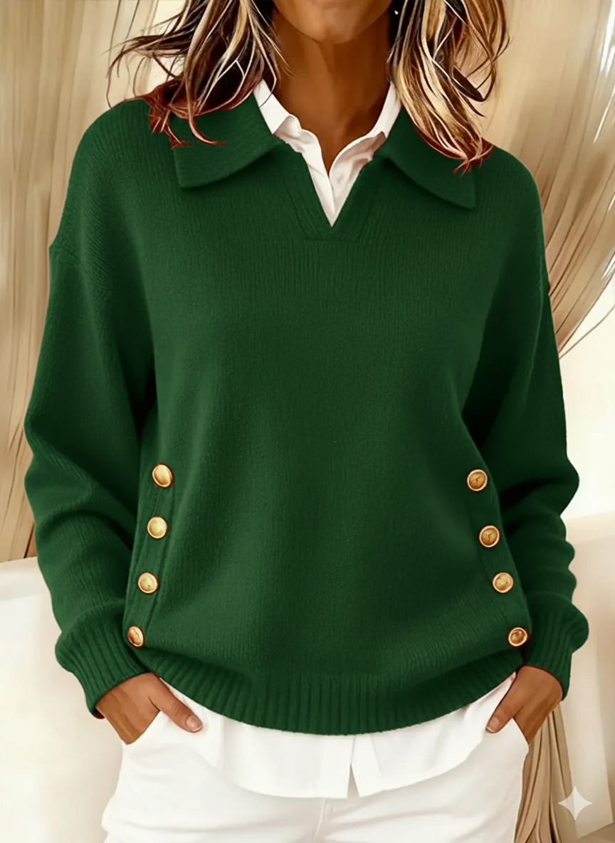 Vicenta | Pull à col polo avec boutons