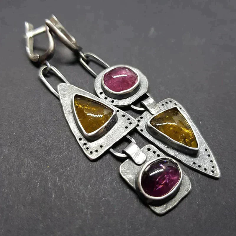 Boucles d'oreilles triangles géométriques rétro