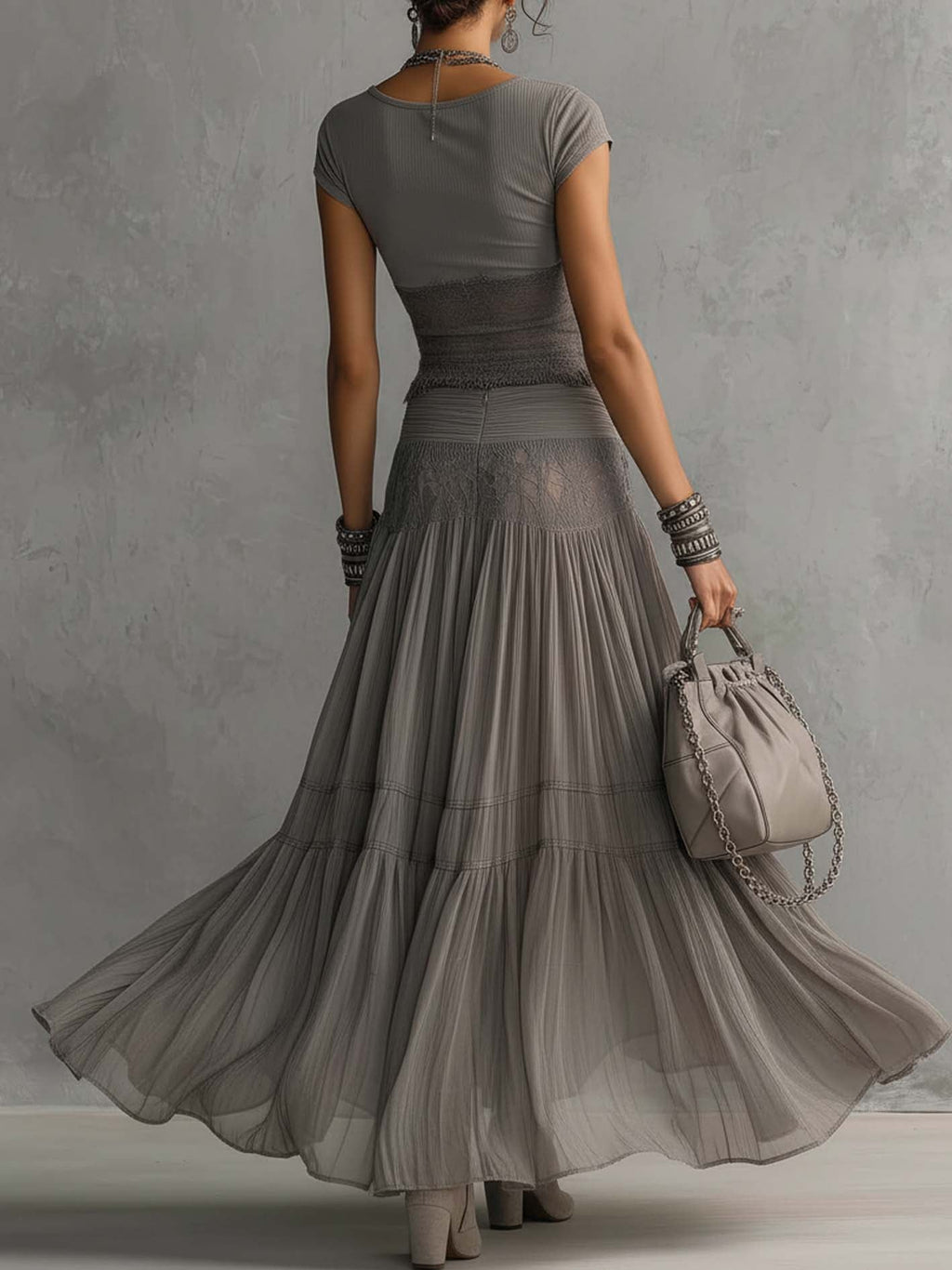 Rosalia | Elegante Ensemble Maxi en Dentelle à Deux Pièces