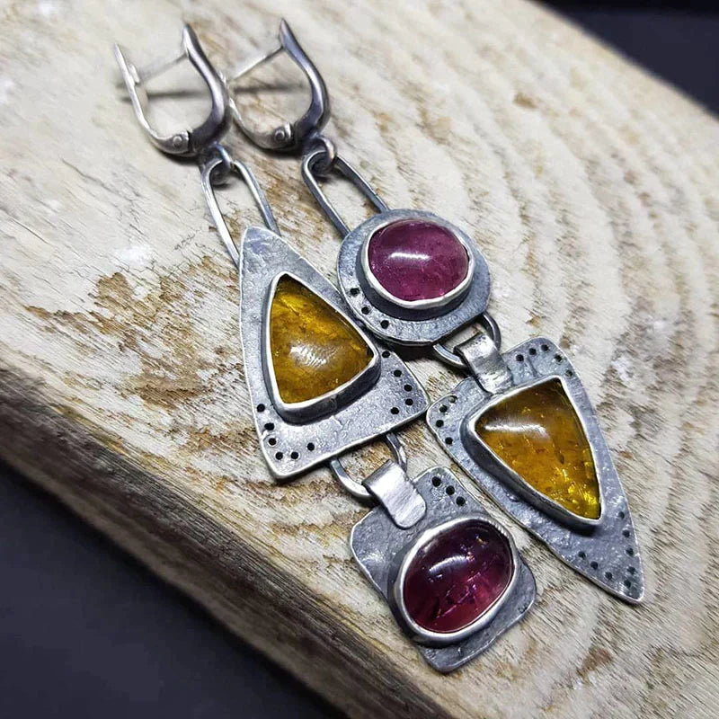 Boucles d'oreilles triangles géométriques rétro