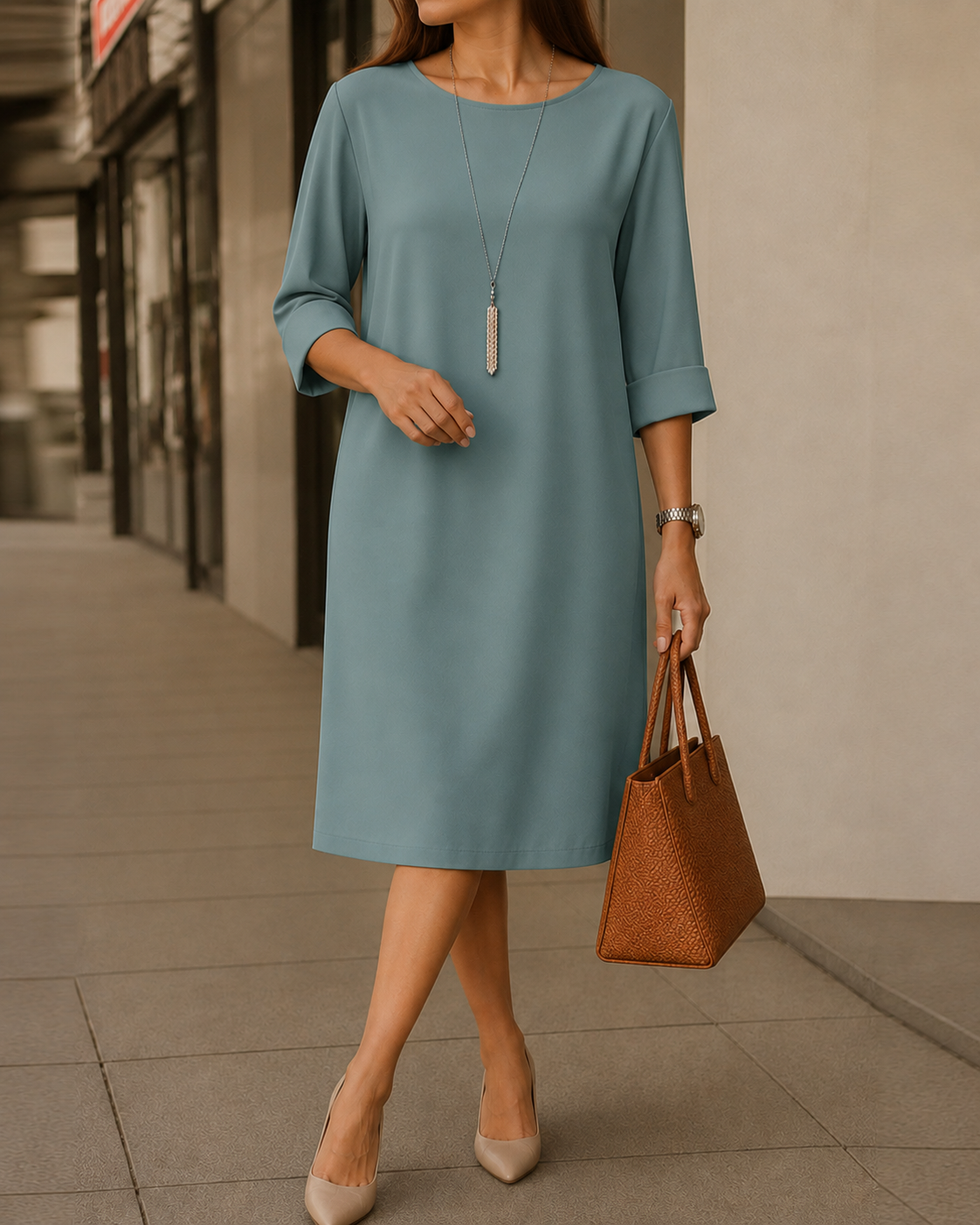 Elara™ | Robe midi fluide à coupe flatteuse