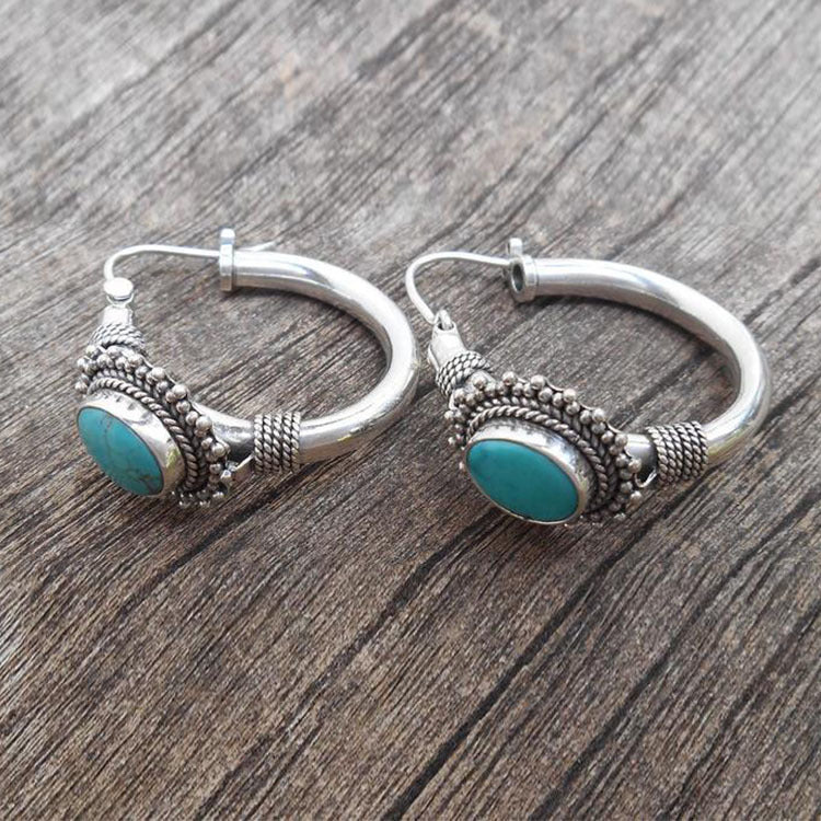 Boucles d'oreilles rétro turquoise