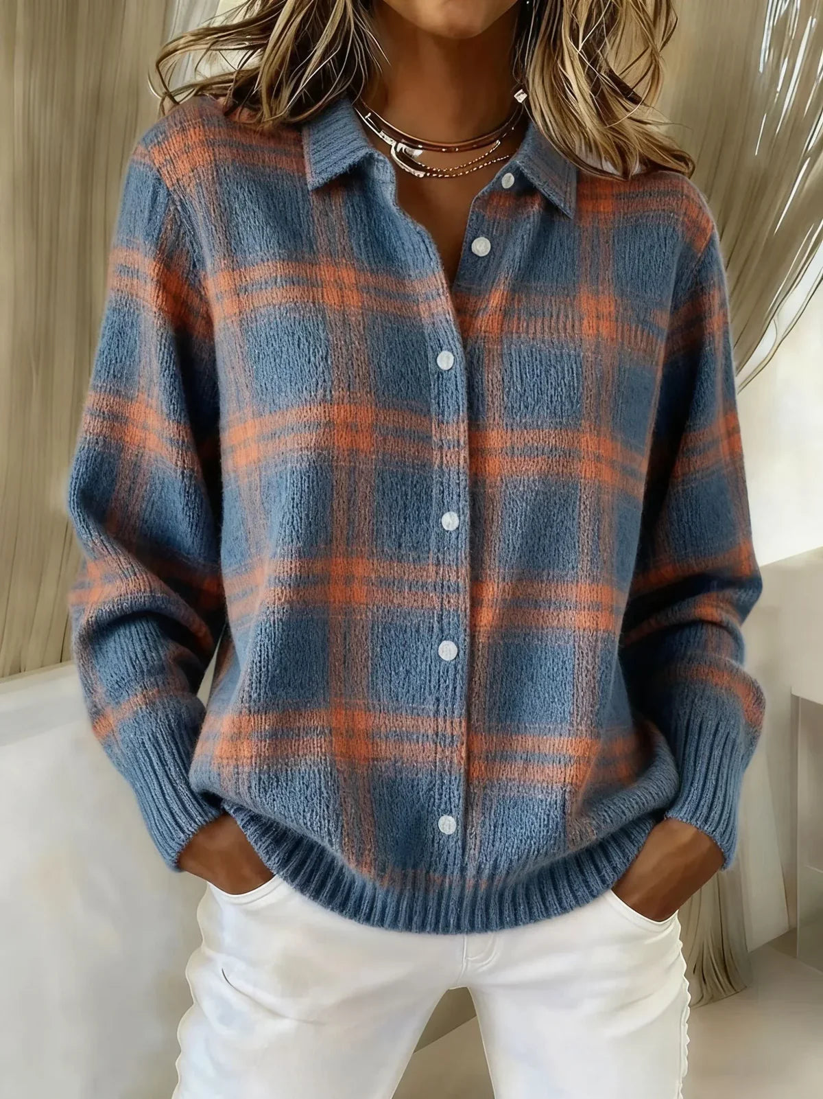 Candela | Pull en tricot à motif à carreaux