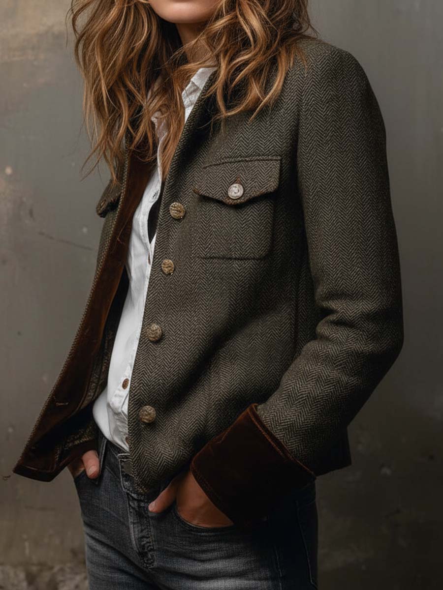 Honorine | Blazer vintage avec détails contrastés