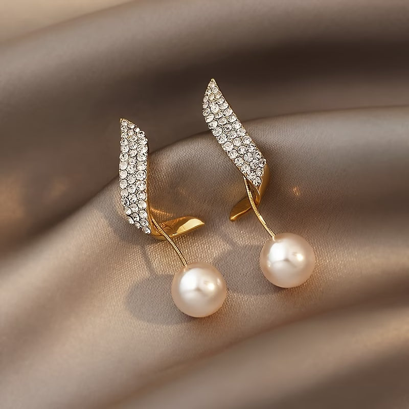 Boucles d'oreilles perles à plume de cristal
