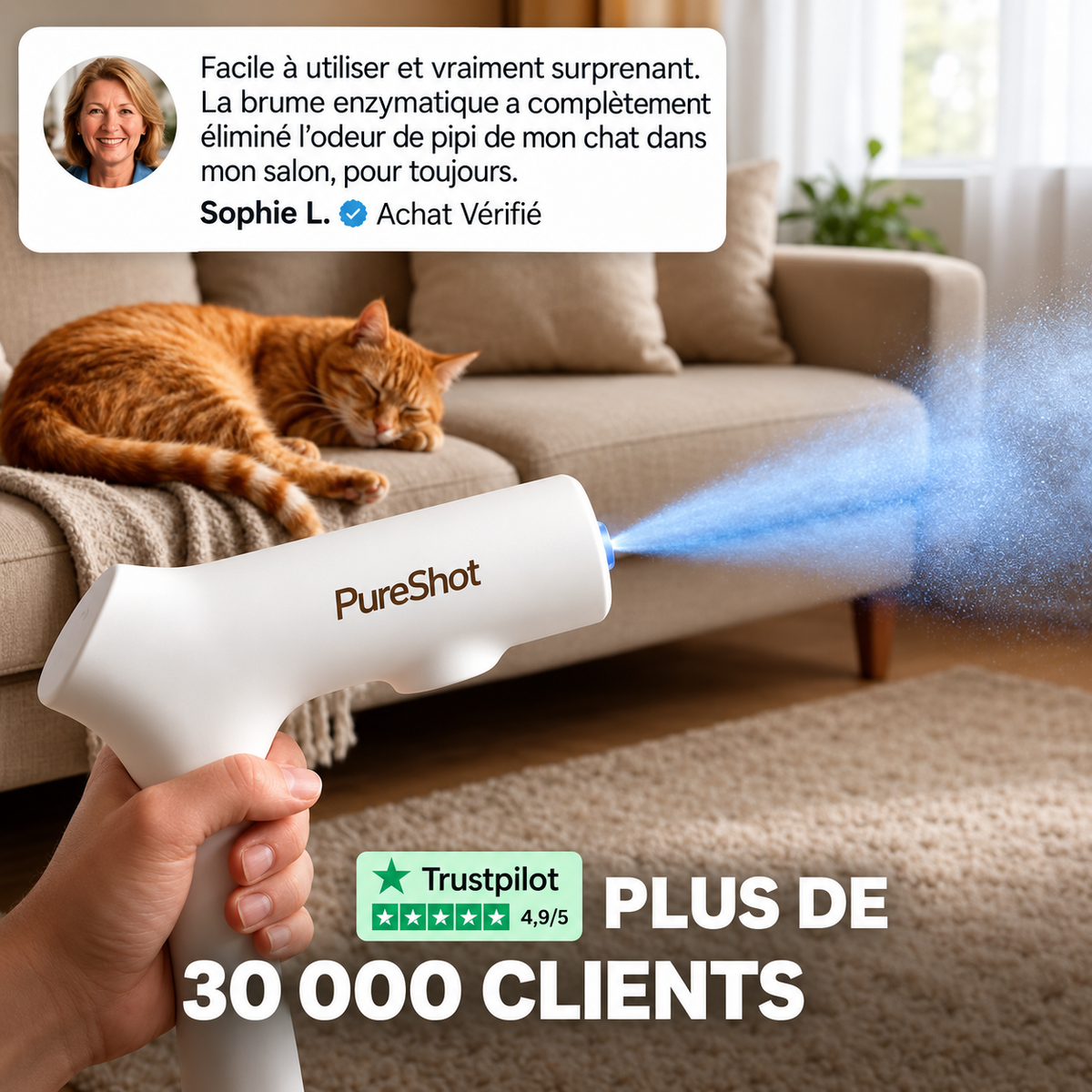 FrischPfote™ – Désodorisant électrique pour foyers avec animaux.