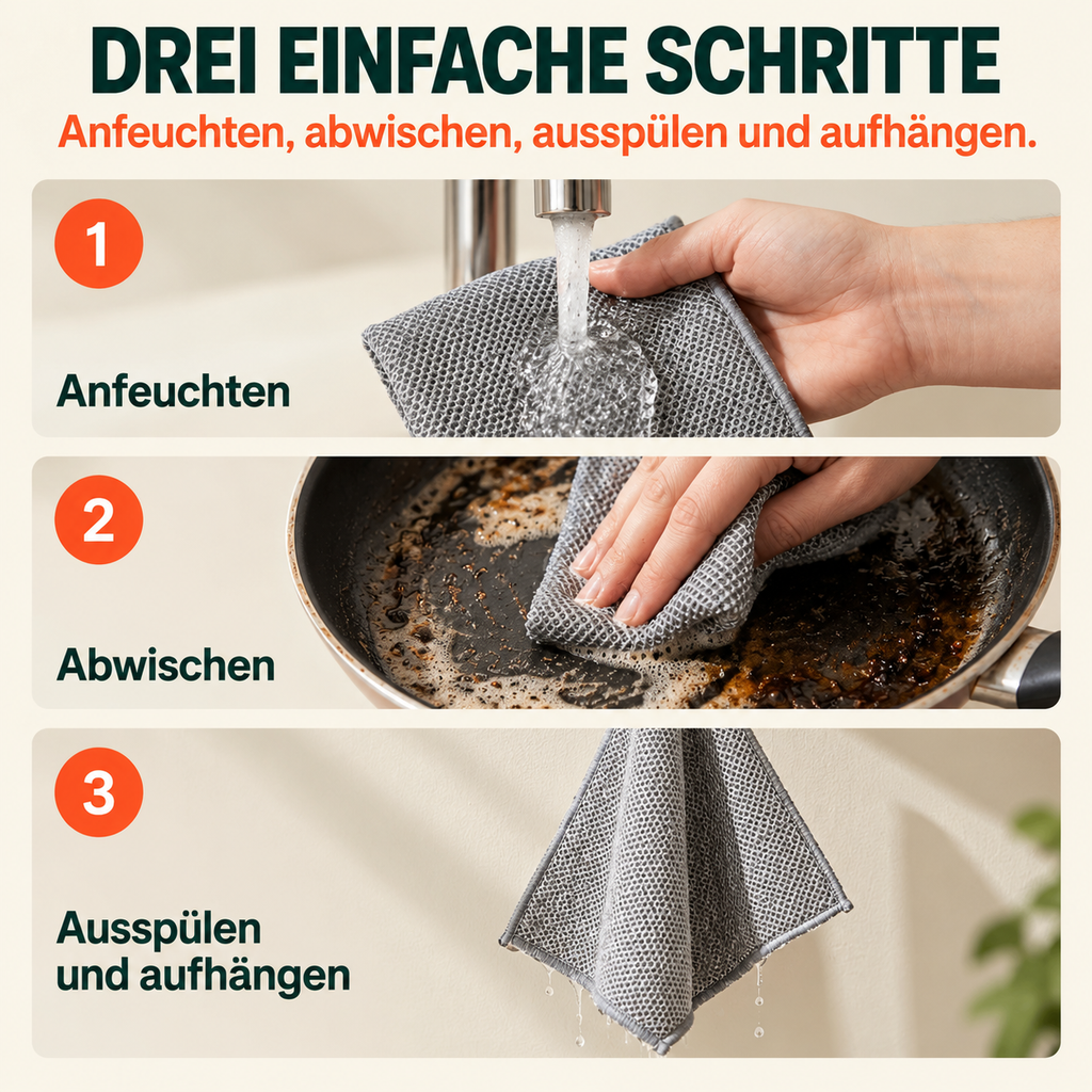 Glanzora™ Chiffon puissant – Efficace contre les résidus incrustés, doux pour les surfaces