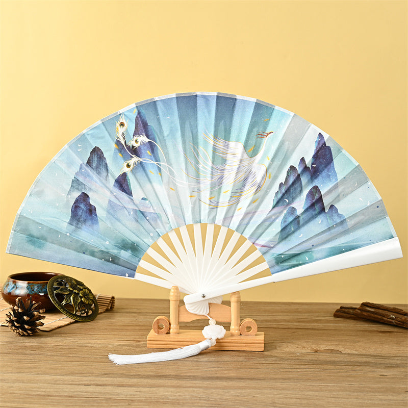Buddha-Stones, Dragon, Phoenix, Tiger, Crane, Eagle, Wolf, Koi Fish, Hand Fan, Lotus Fan with Tassel