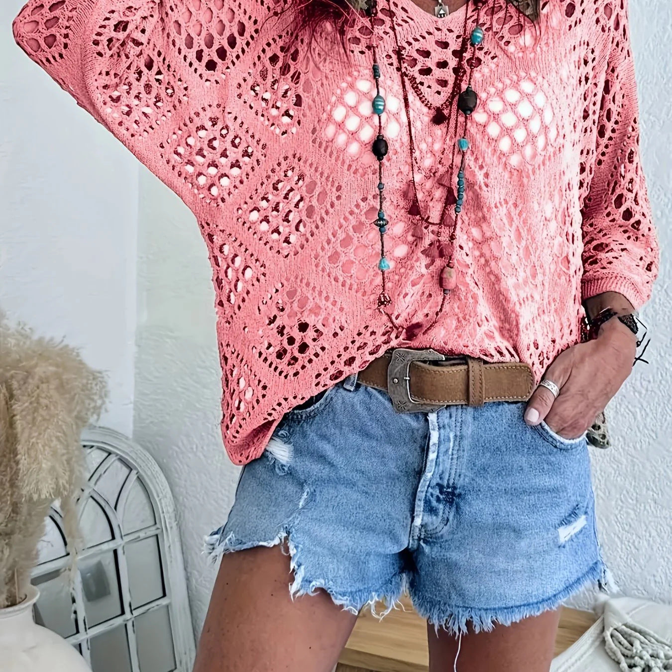 Marielle™ | Boho-Häkeltop mit V-Ausschnitt