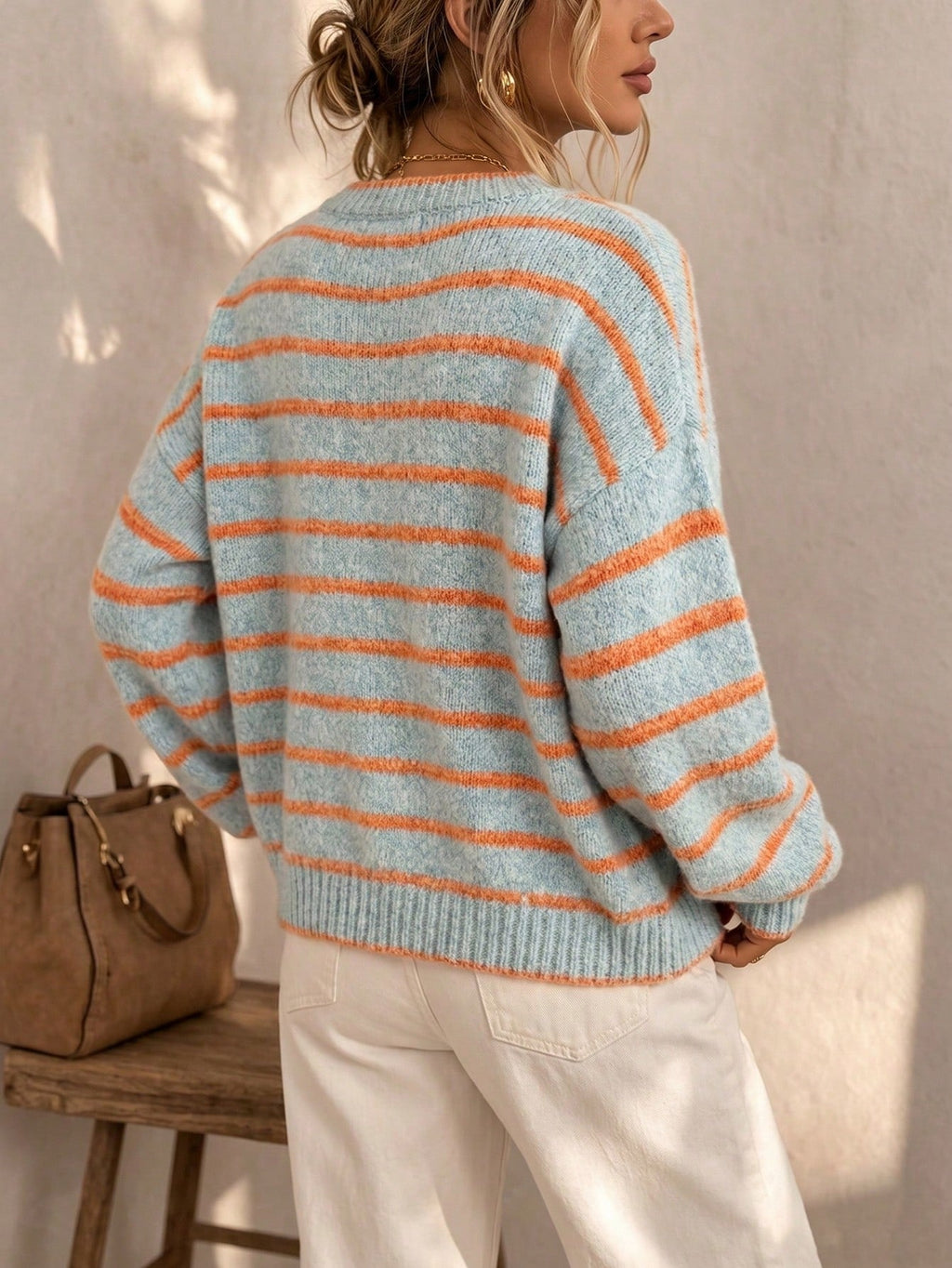 Céliane | Cardigan en maille rayé chic