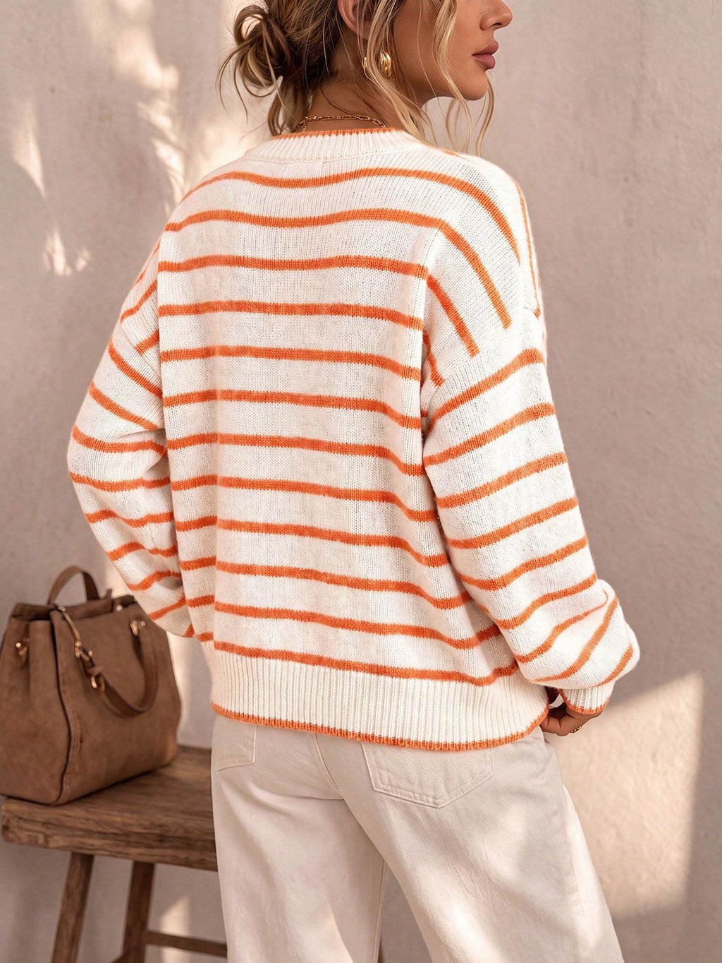 Céliane | Cardigan en maille rayé chic