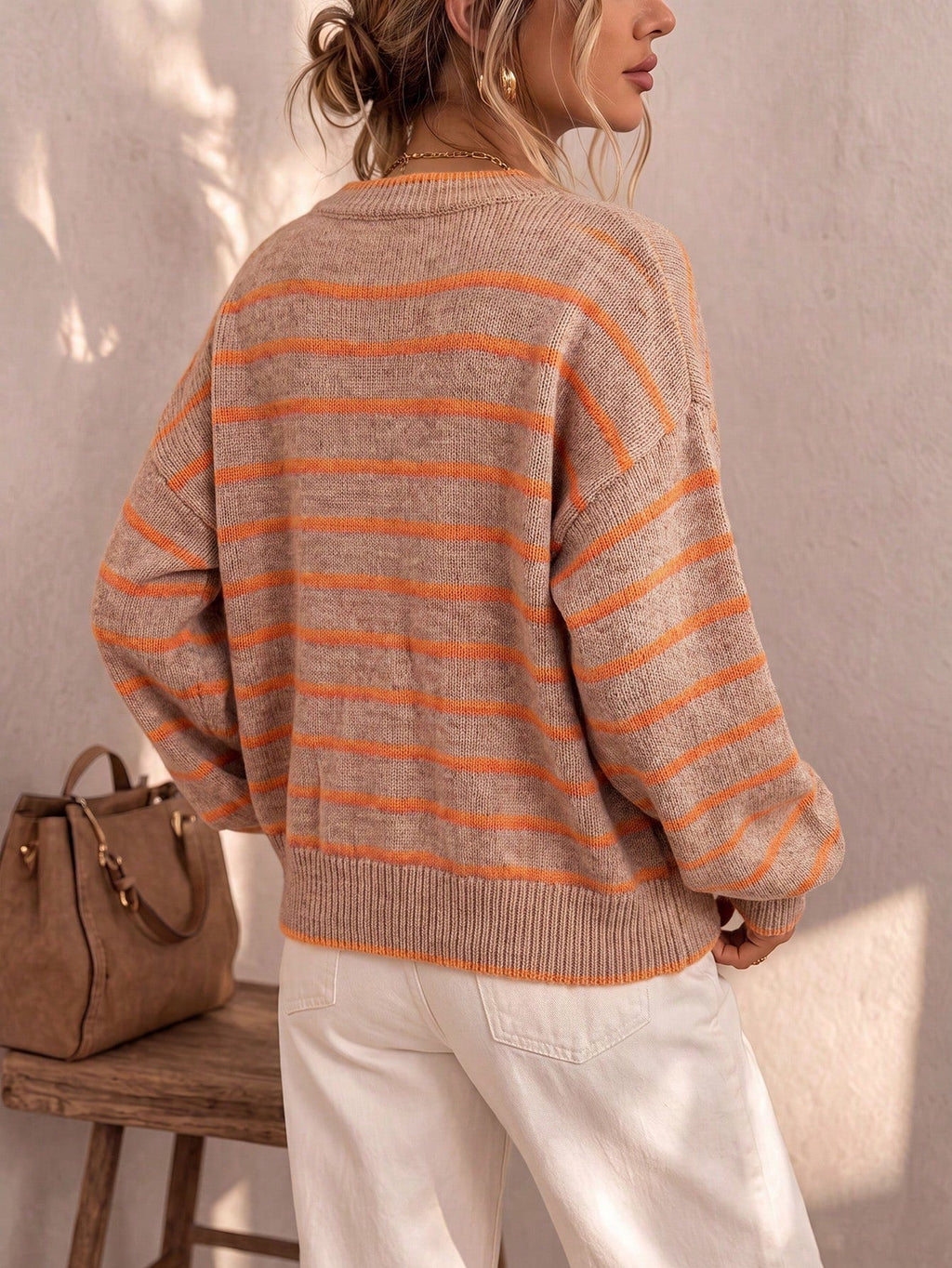 Céliane | Cardigan en maille rayé chic