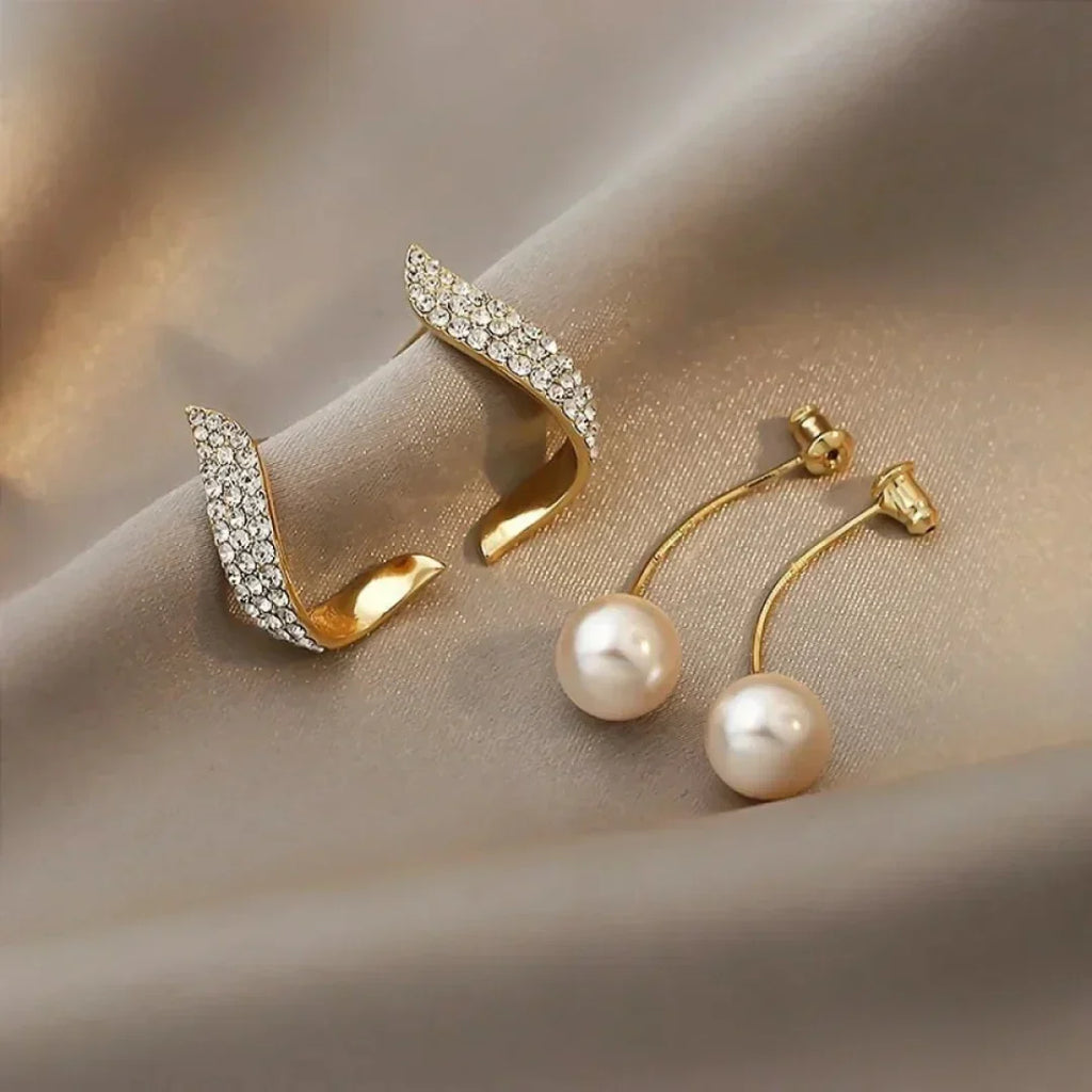 Boucles d'oreilles perles à plume de cristal