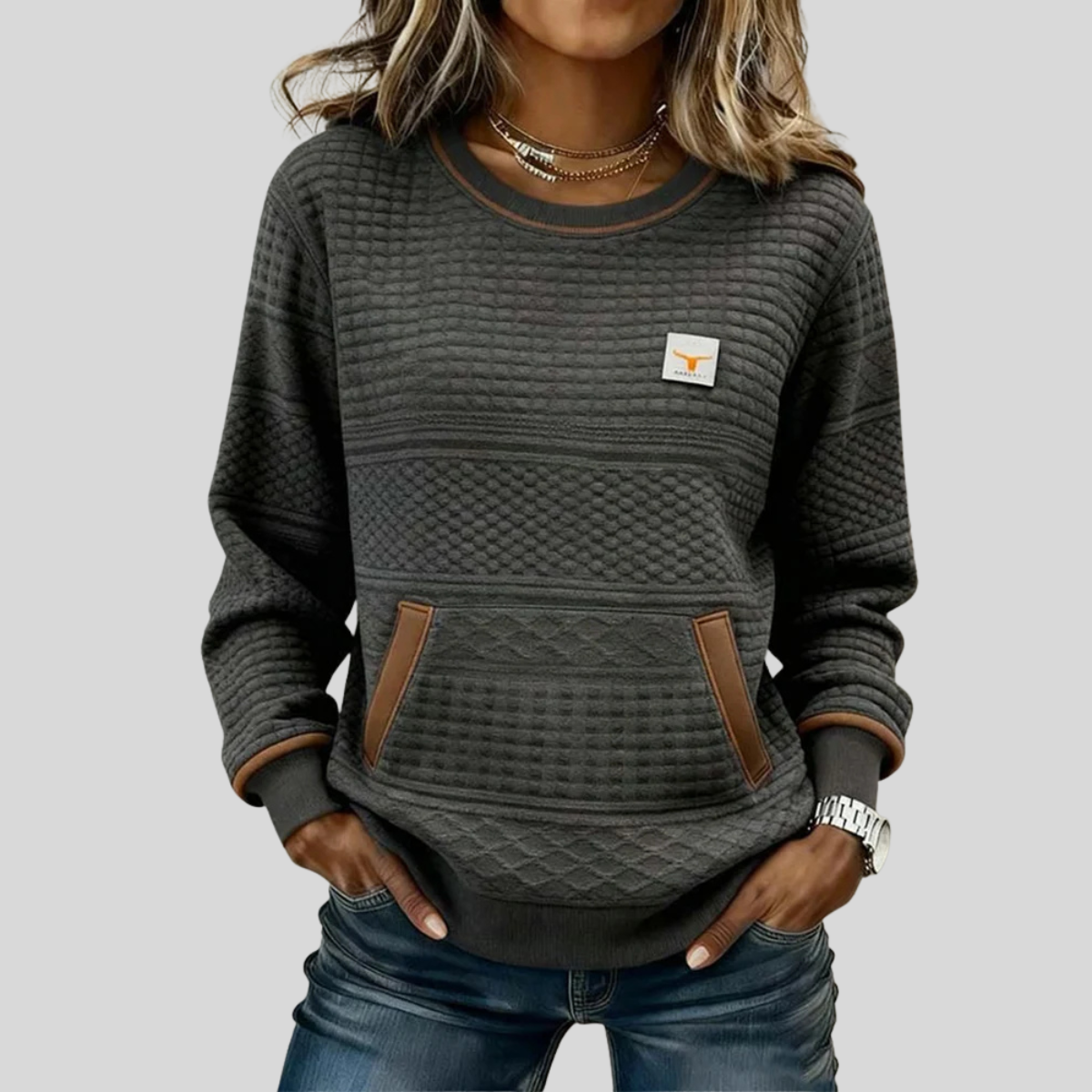 Noelle | Sweat-shirt à col rond colorblock