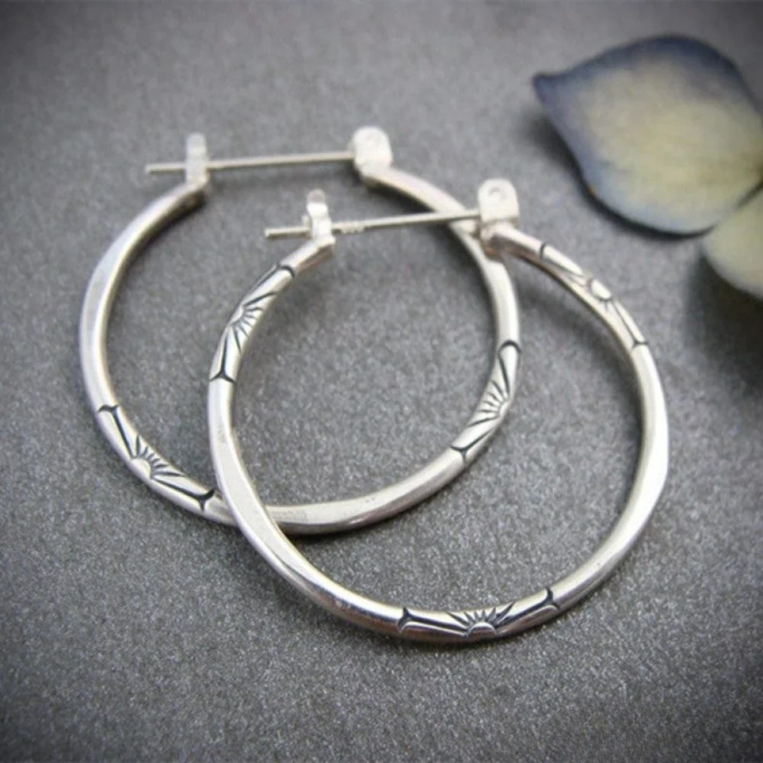 Traditionelle Silber Creolen