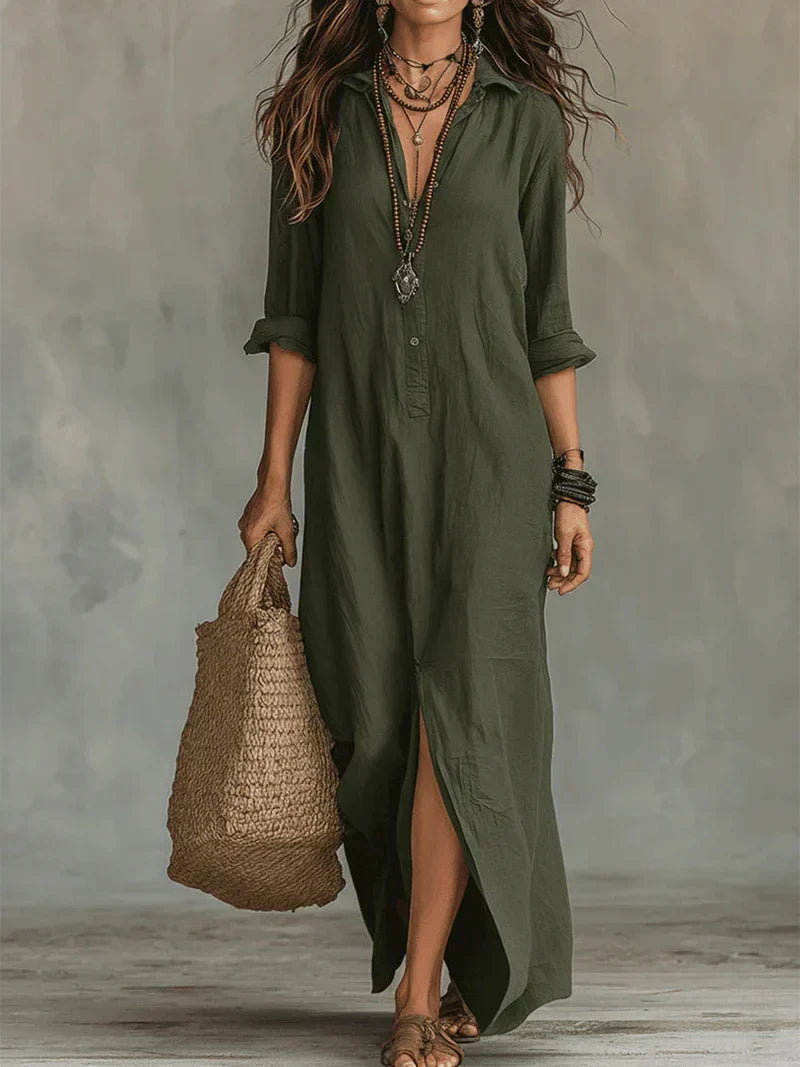 Céline™ | Luftiges Maxikleid mit Knopfdetails