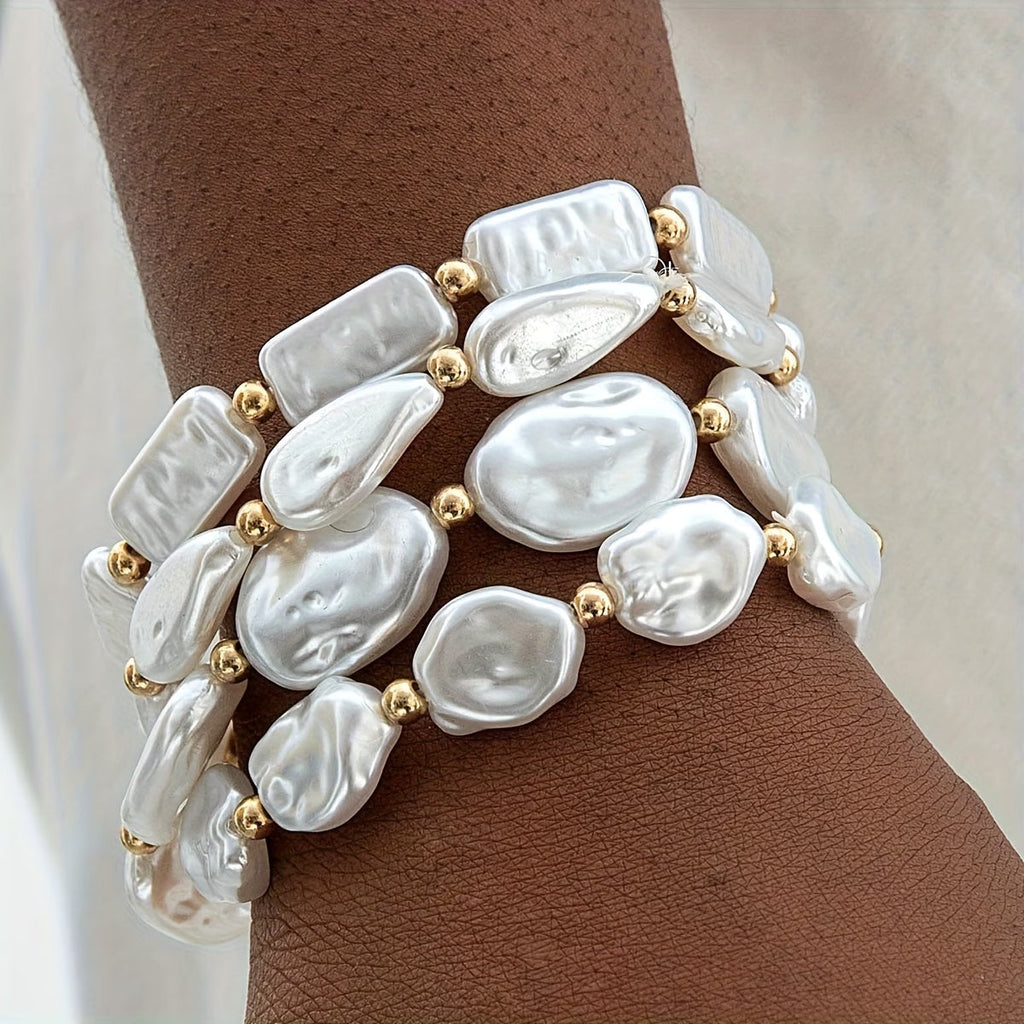 Ensemble de 4 bracelets à perles statement