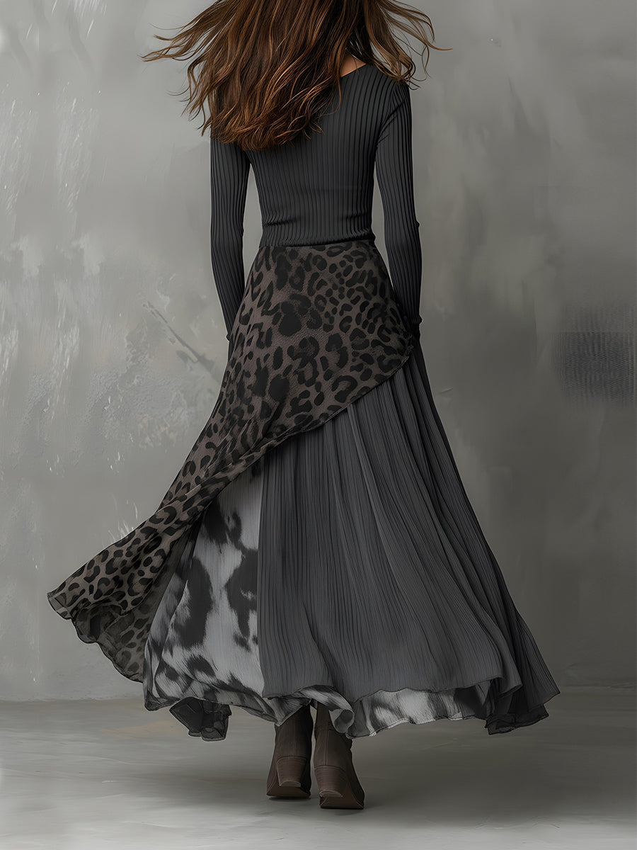 Martina | Langes Kleid im Leopardenprint