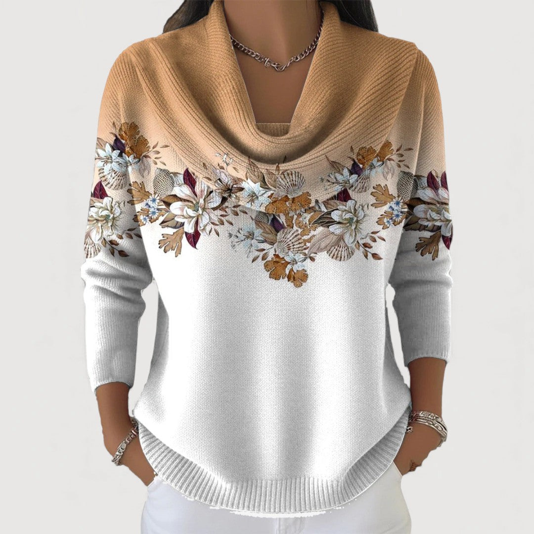 Alba | Pull à motif floral avec col roulé
