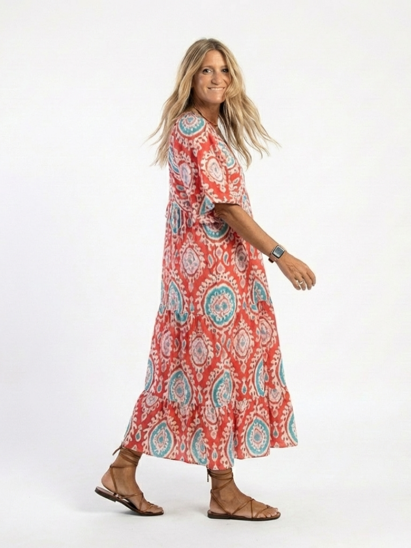 Midi-Kleid mit Kaschmir-Muster Martine