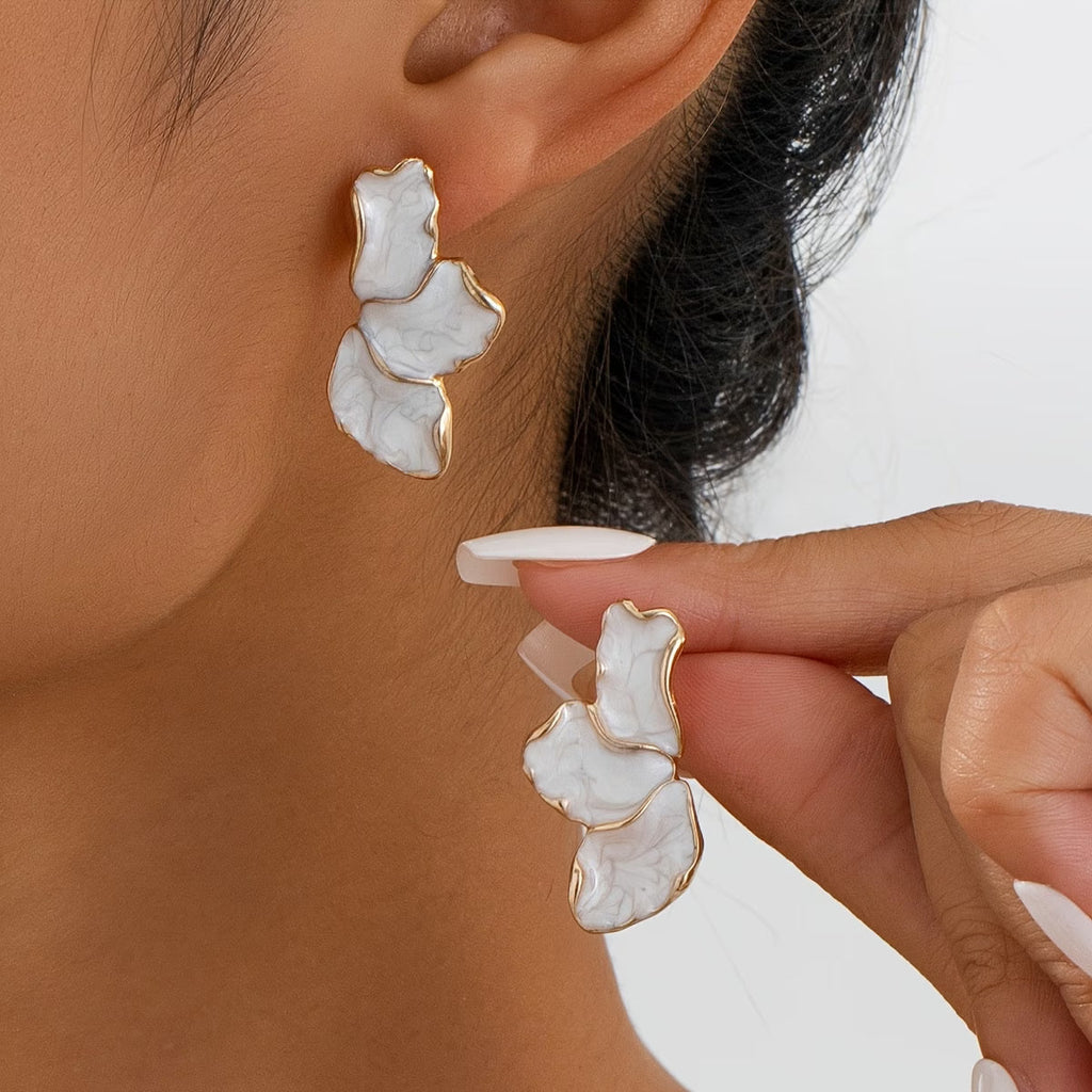 Boucles d'oreilles pétale de perle