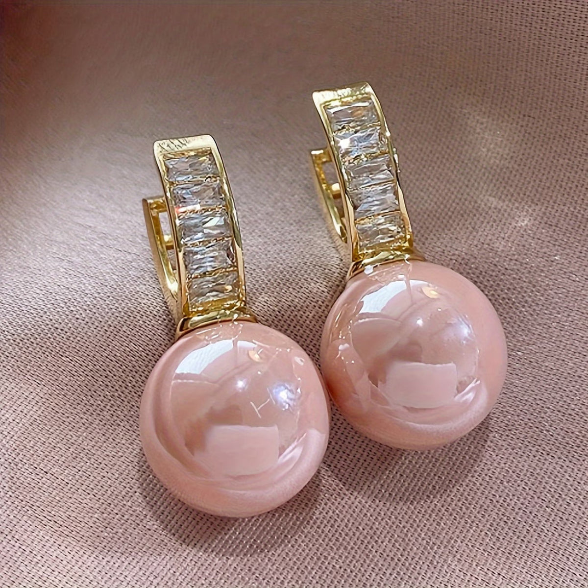 Boucles d'oreilles perles roses