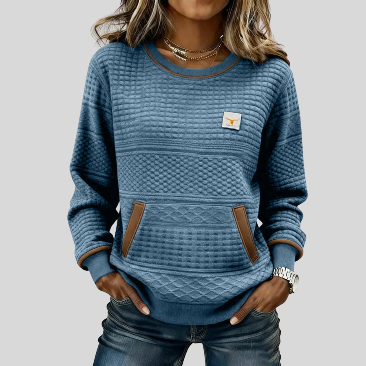 Noelle | Sweat-shirt à col rond colorblock