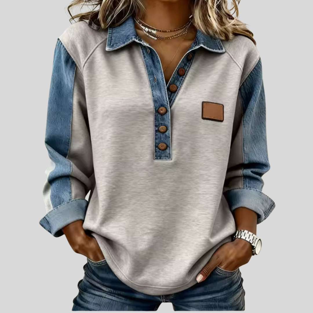 

Voxanne | Pull avec col en jean