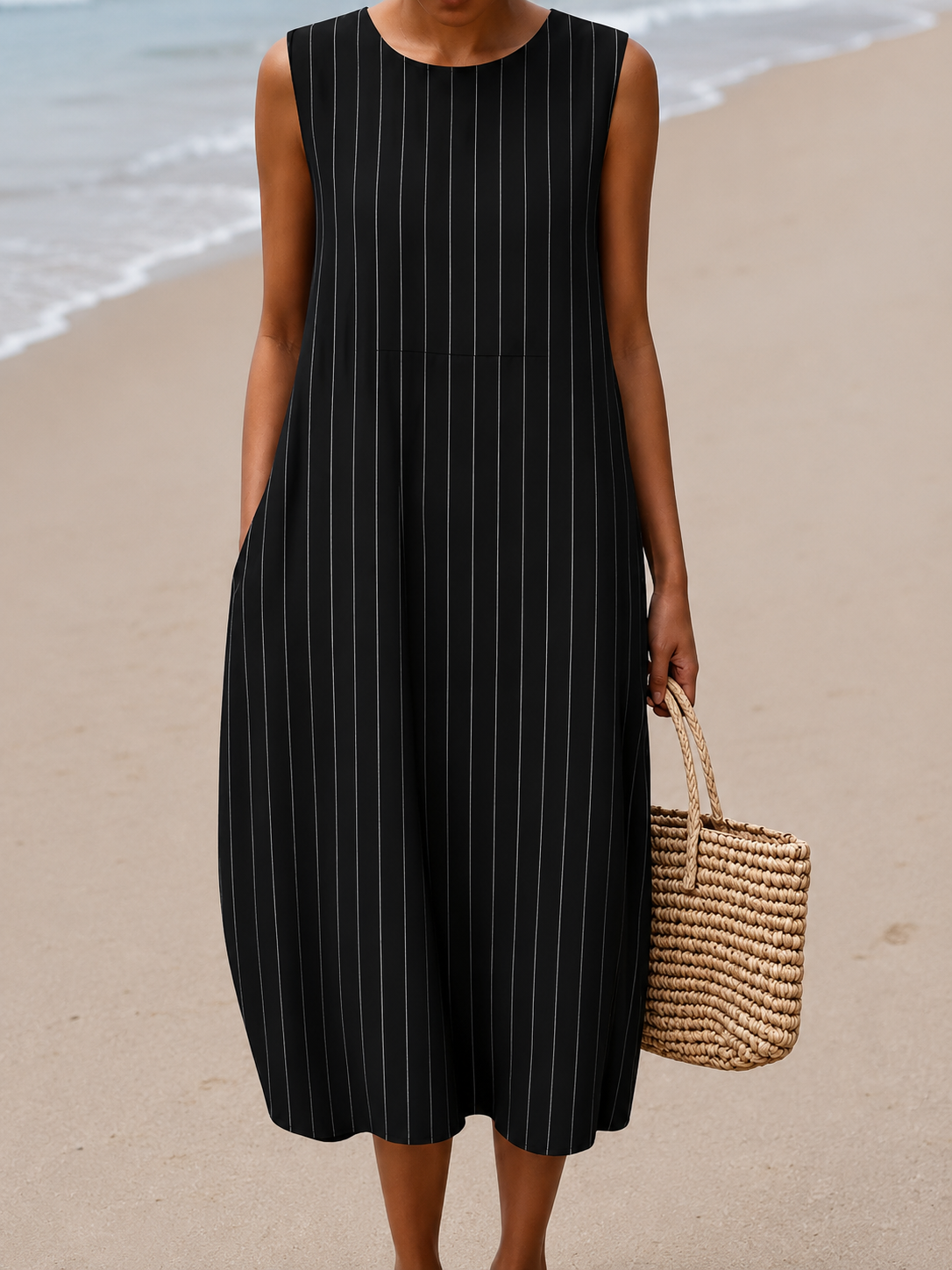 Ärmelloses Midi-Kleid für Damen