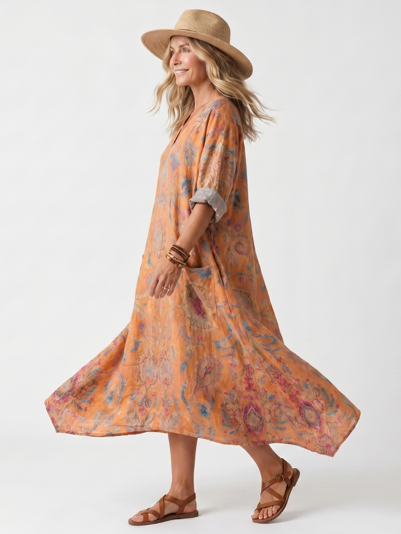 Sophie Midi-Kleid mit praktischen Taschen
