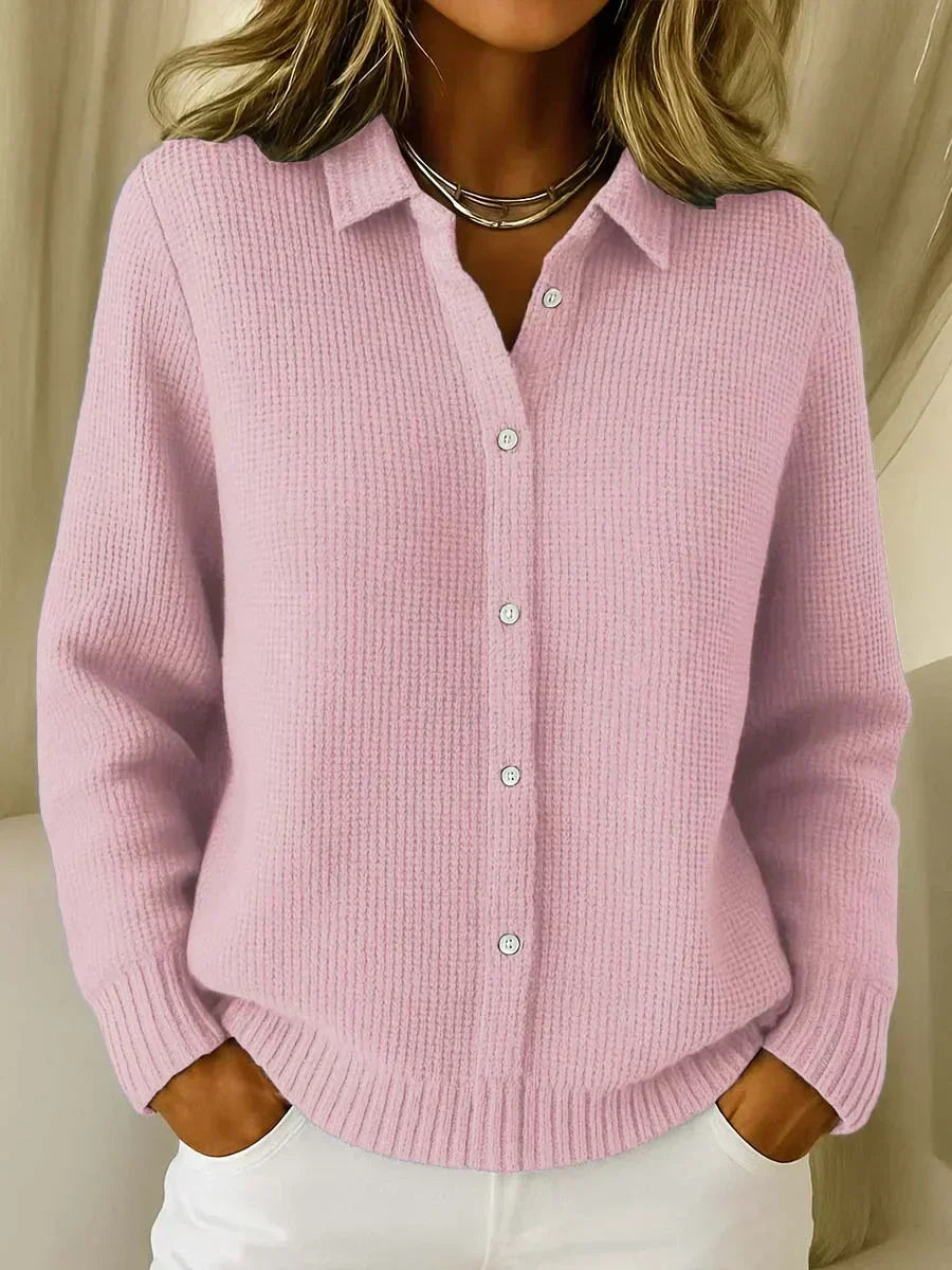 Carmela | Veste texturée en maille avec boutons