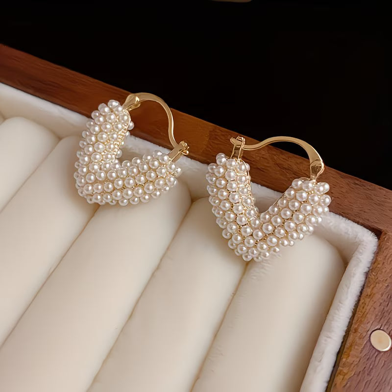 Boucles d'oreilles perles en V pour tous les jours