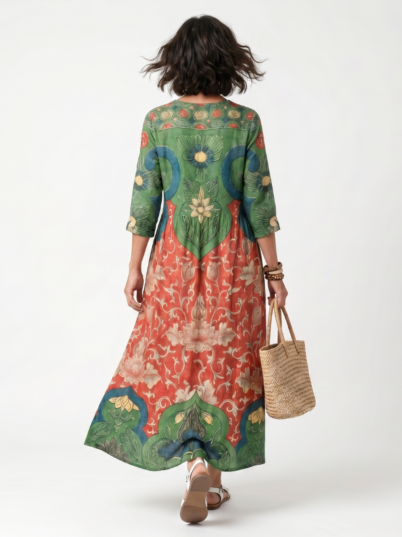 Sloane | Midi-Dress mit V-Ausschnitt