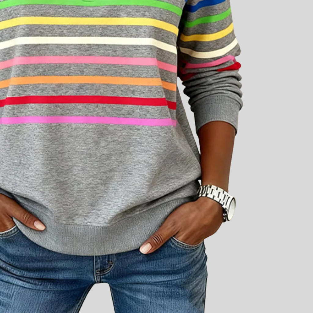 Prismette | Veste polaire à demi-zip à rayures colorées