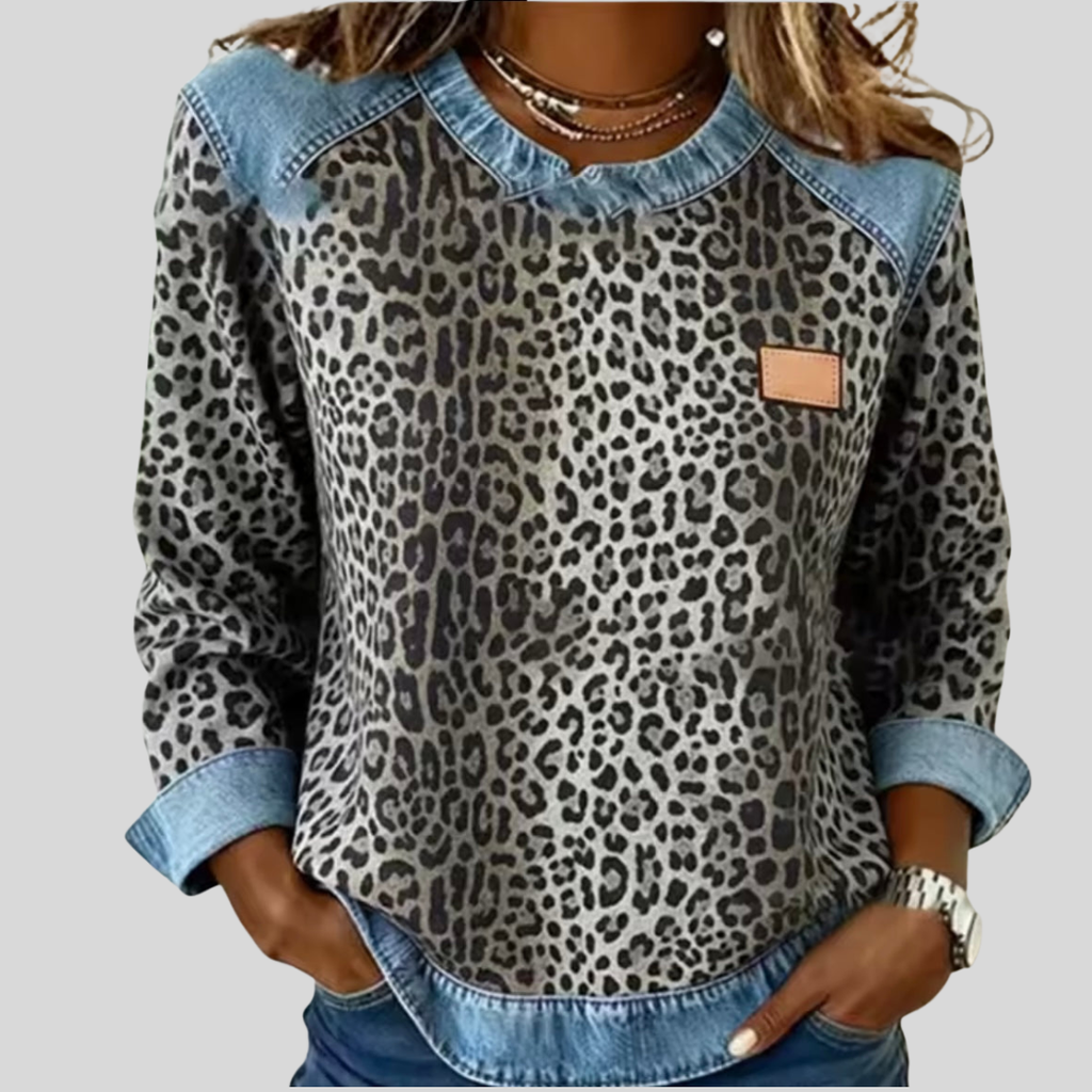 Hollyn | Pull Leo avec col en denim