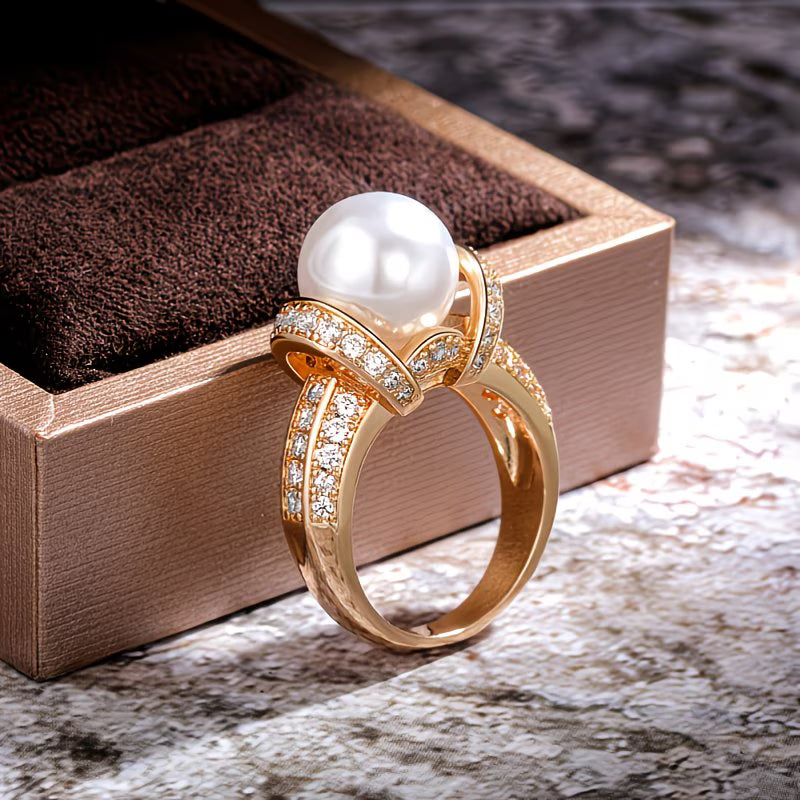 La bague couronne de perles