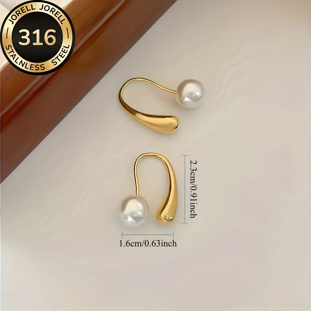 Boucles d'oreilles minimalistes à perles arquées