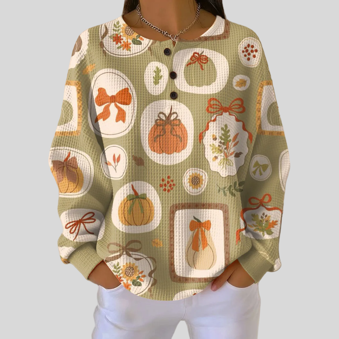 Tawnie | Sweat-shirt avec motif citrouille et nœuds