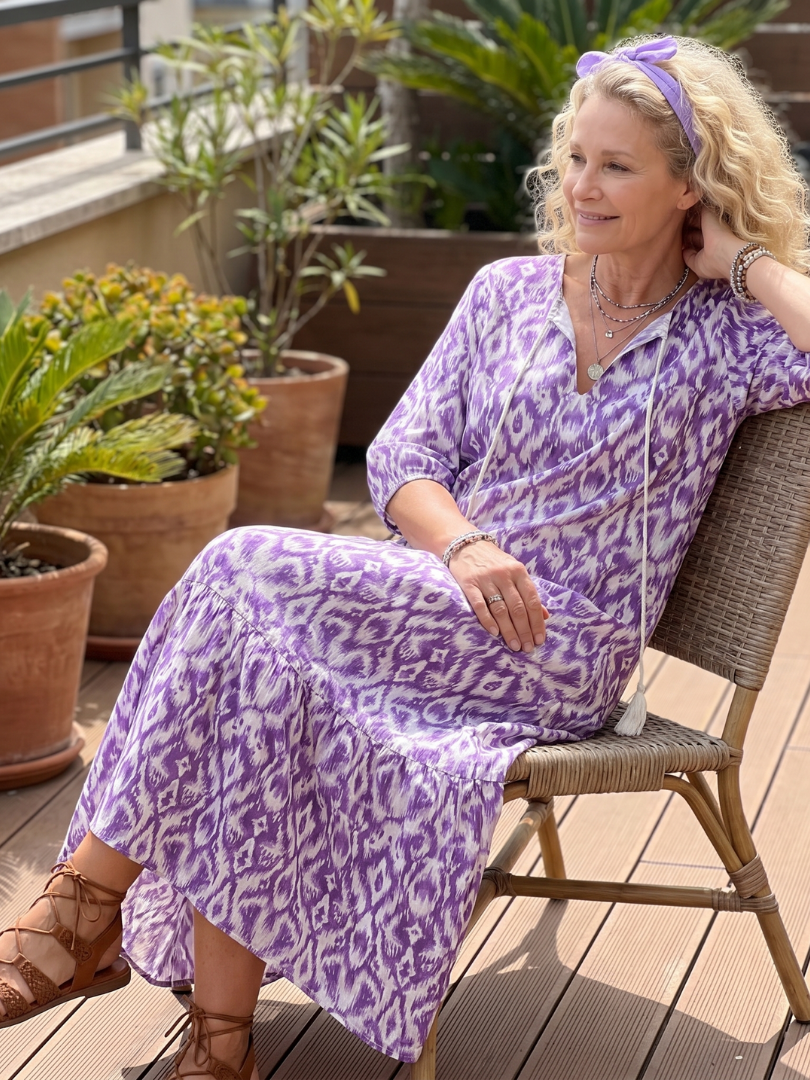Midi-Kleid mit Fransenmuster Brigitte