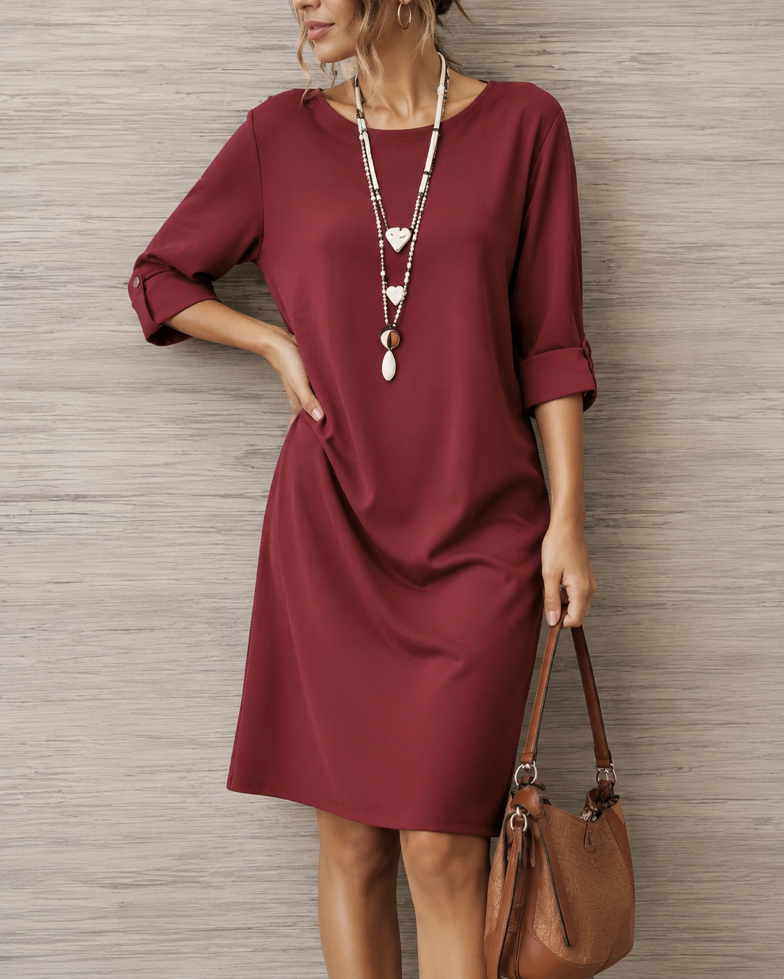 Elara™ | Robe midi fluide à coupe flatteuse