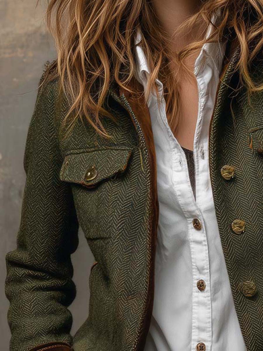 Honorine | Blazer vintage avec détails contrastés