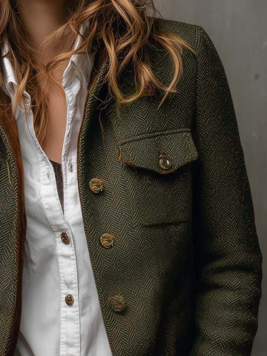 Honorine | Blazer vintage avec détails contrastés