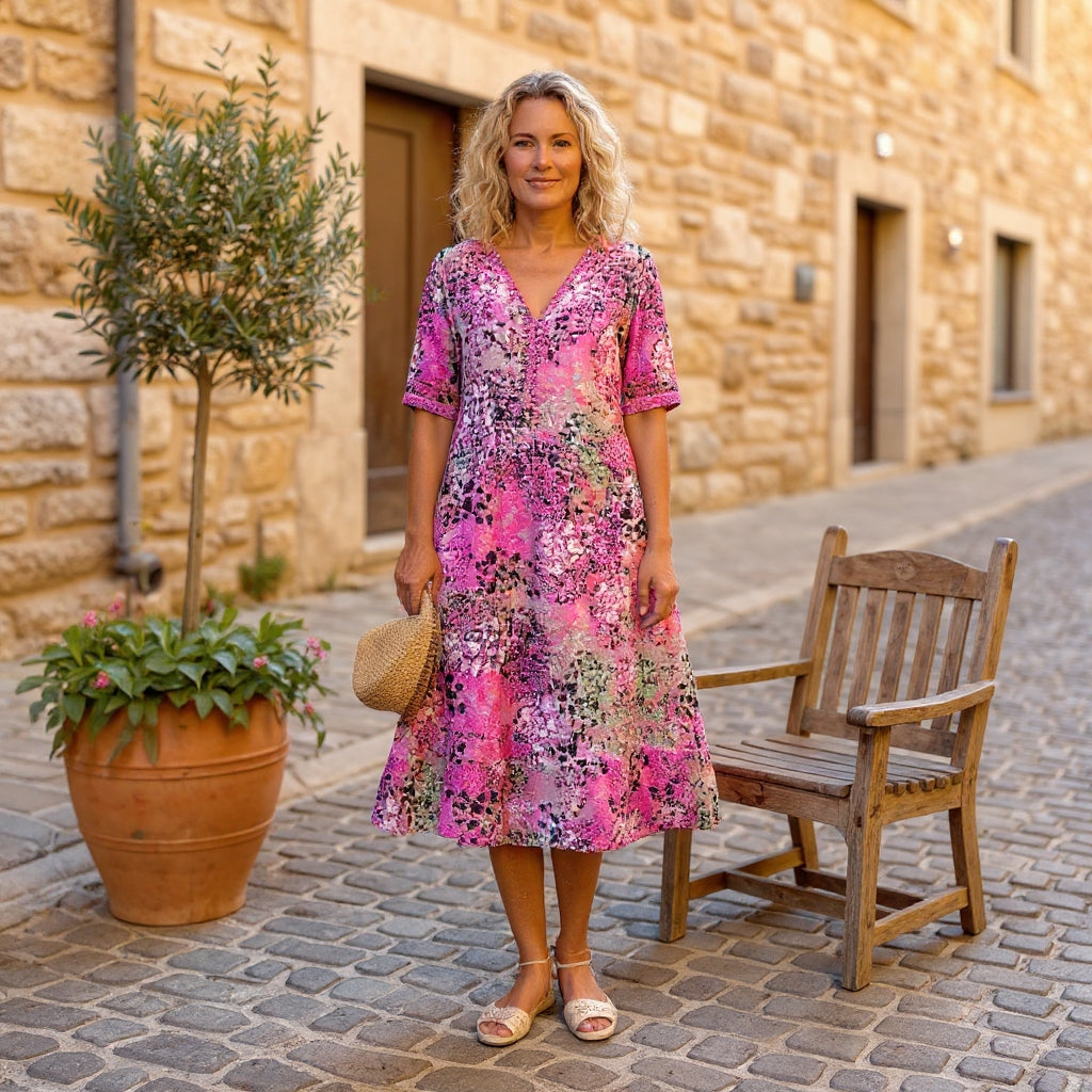 Rachel | Elegantes Midikleid mit Muster