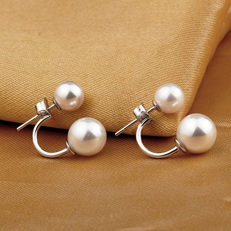Boucles d'oreilles statement à double perles