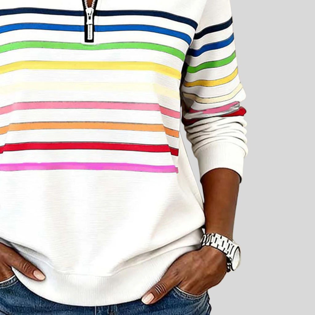 Prismette | Veste polaire à demi-zip à rayures colorées