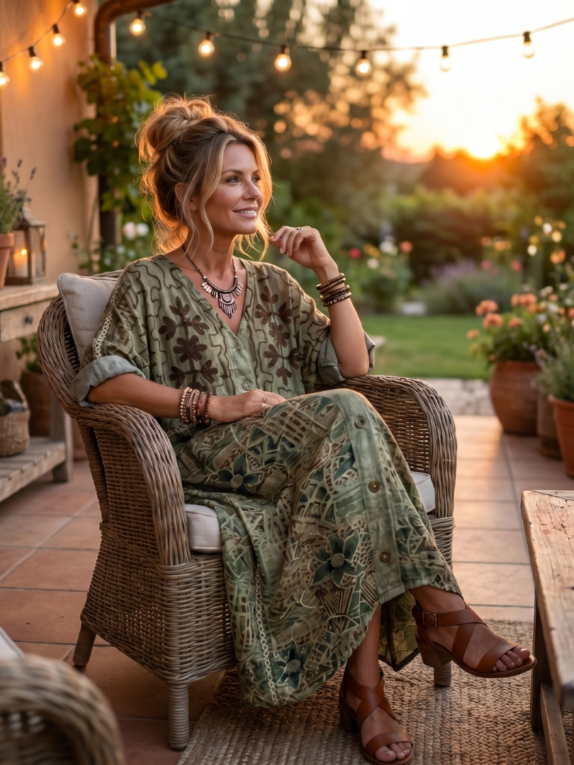 Besticktes Midi-Kleid 'Monique'