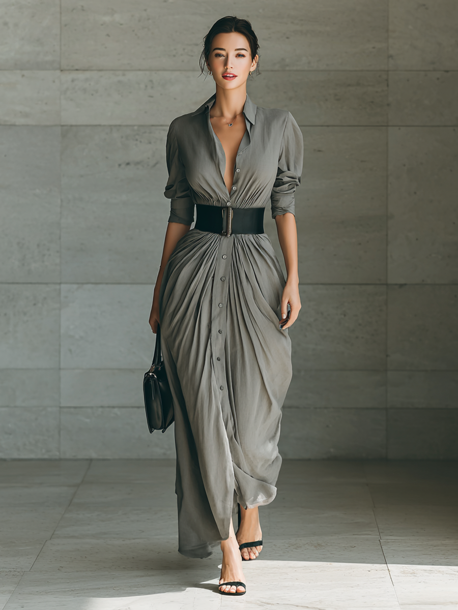 Zéphyrine | Longue robe plissée