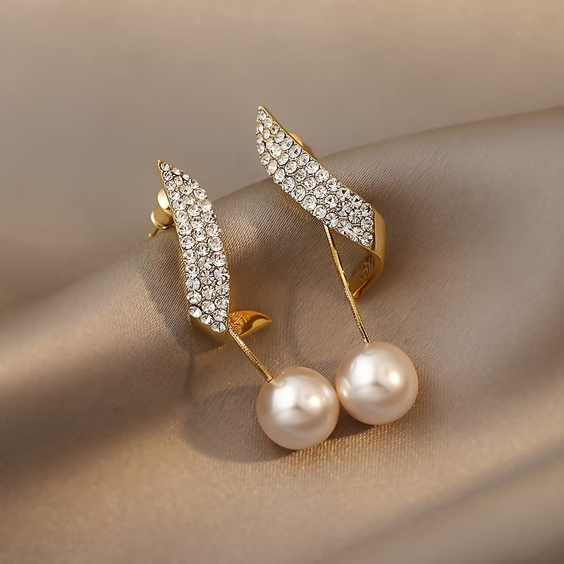 Boucles d'oreilles perles à plume de cristal