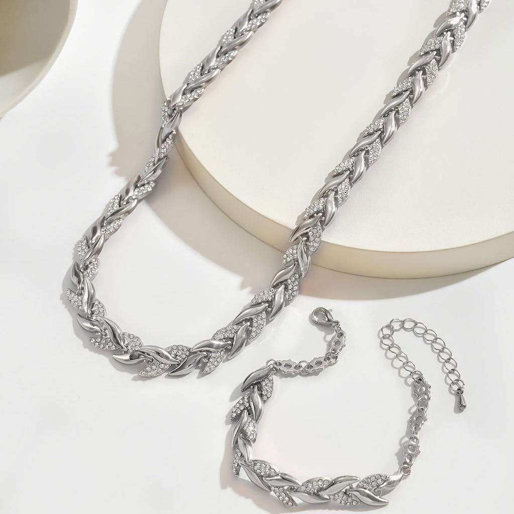 Kristall Fischgrät Schmuckset