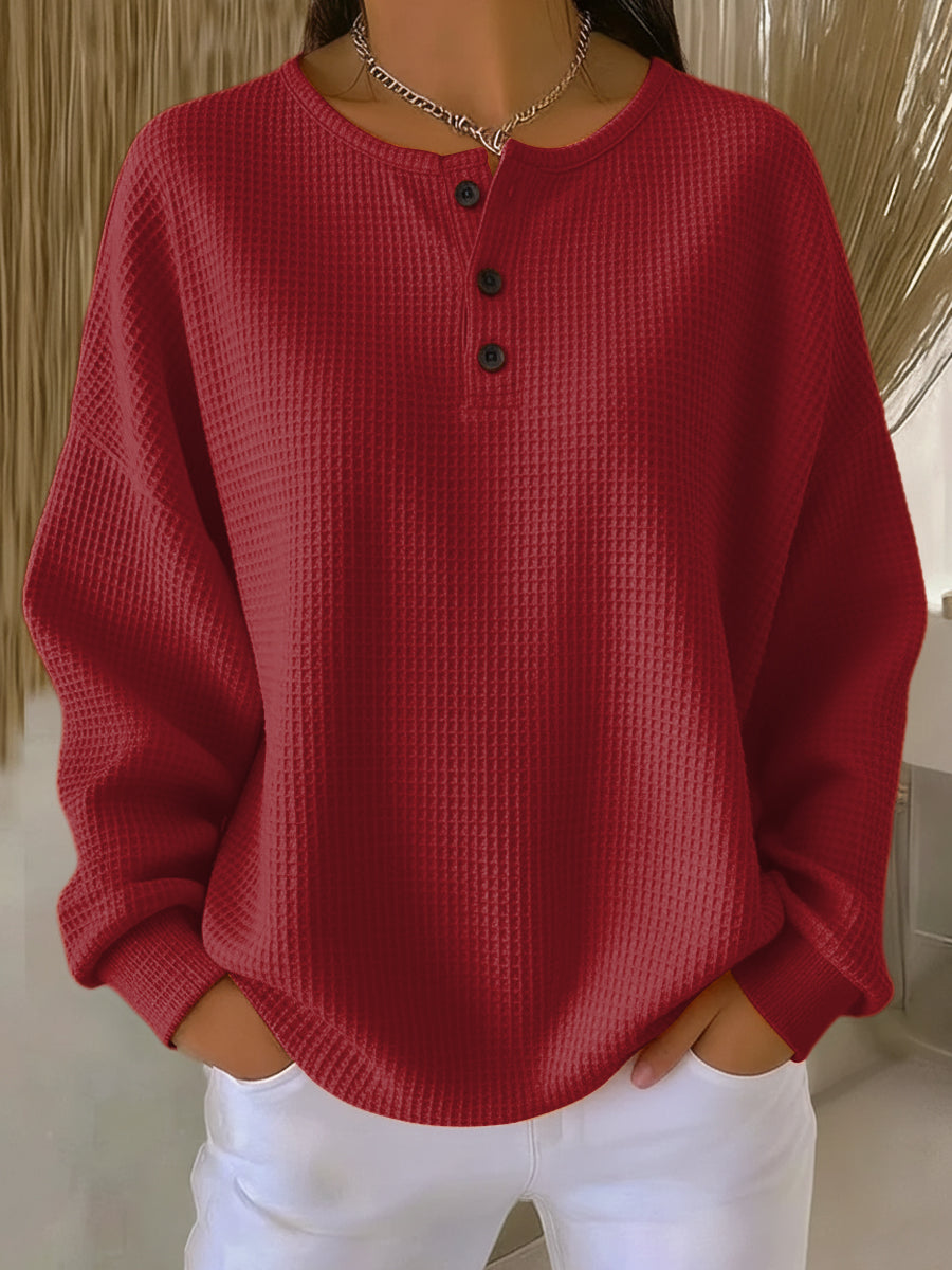 Milagros | Sweat-shirt Henley gaufré